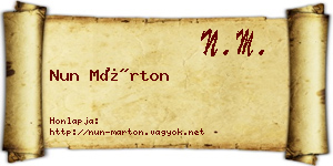 Nun Márton névjegykártya